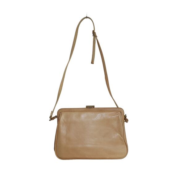 Vintage Tan FS Originals Leather Crossbody with Gold Clasp - Picture 3 of 7